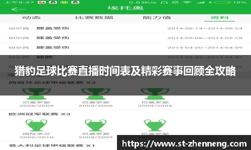猎豹足球比赛直播时间表及精彩赛事回顾全攻略